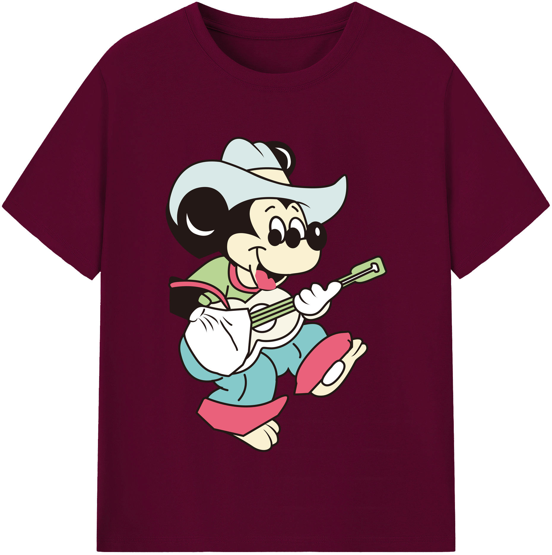 （画像用） ミッキーマウス Mickey Mouse レディースカジュアルプリントTシャツ（綿100％）